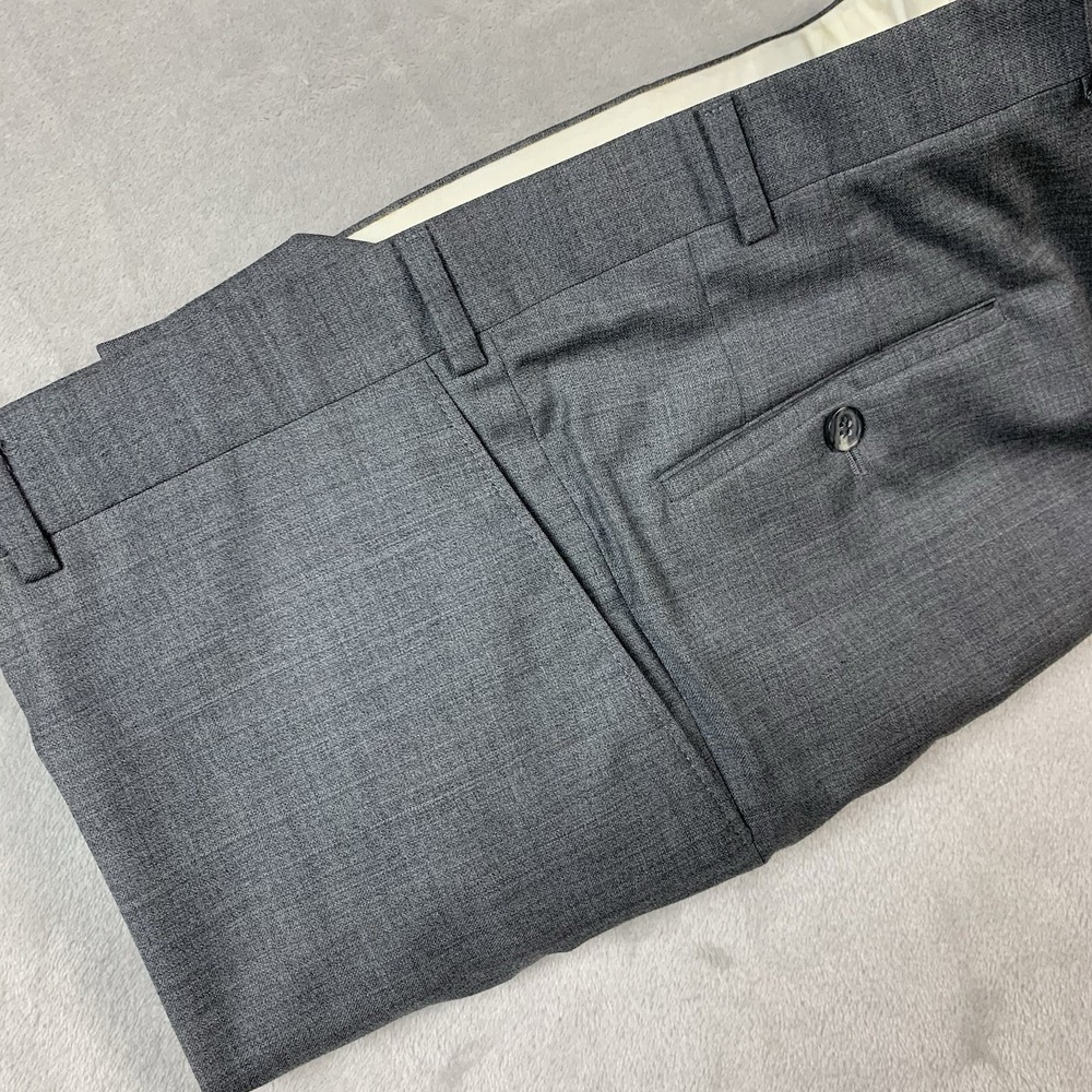 Samuelsohn Performance Dress Pants 40 Reg* Gray Super 130s Wool Flat Front Cuff